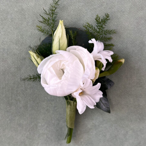 White Designer's Choice Boutonniere from Copper Penny Flowers